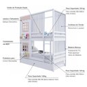 Ver imagem 3 de Treliche Casinha Reta com 02 Janelas e Cortina Madeira Maciça Branco/ Rosa Housin