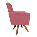 Ver imagem 3 de Poltrona Giratória Nina Suede Rose Base Madeira D'Rossi