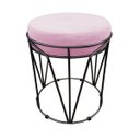 Ver imagem 1 de Puff Babu Suede Base Preto D'Rossi - Rosa Bebê