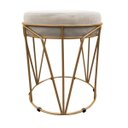 Ver imagem 3 de Kit 2 Puff Babu Suede Base Dourado D'Rossi - Bege