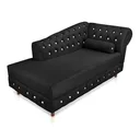 Ver imagem 1 de Divã Chesterfield Capitonado com Strass Suede - Preto