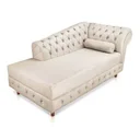 Ver imagem 1 de Divã Chesterfield Capitonado com Strass Suede - Bege