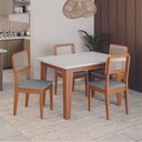 Ver imagem 2 de Conjunto Sala de Jantar Mesa Miami 1,20m 4 Cadeiras Santiago Dobuê Madeirado / Cinza