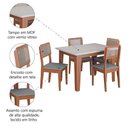 Ver imagem 5 de Conjunto Sala de Jantar Mesa Miami 1,20m 4 Cadeiras Santiago Dobuê Madeirado / Cinza