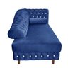 Divã Chesterfield Capitonado com Strass Suede - Azul Royal - 4