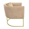 Poltrona Paola Suede Base Metálica Dourado D'Rossi - Bege - 3