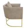 Poltrona Paola Suede Marrom Rato Base Metálica Dourado - D'Rossi - 3