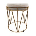 Ver imagem 2 de Puff Babu Suede Base Dourado D'Rossi - Bege