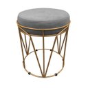 Ver imagem 1 de Puff Babu Suede Base Dourado D'Rossi - Grafite