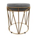 Ver imagem 2 de Puff Babu Suede Base Dourado D'Rossi - Grafite