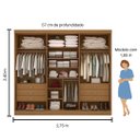 Ver imagem 3 de Guarda Roupa Casal 6 Portas 6 Gavetas da Vinci Plus D'doro - Ypê
