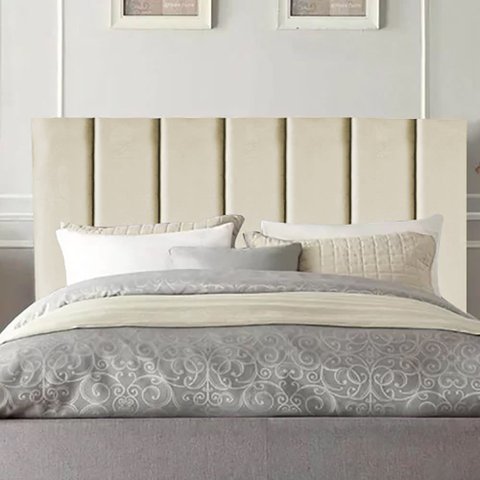 Cabeceira Estofada Cama Queen 1,60m Carla Suede Bege