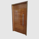 Ver imagem 1 de Kit de Porta Pivotante de Madeira Maciça Angelim 214x118 C/puxador e Fechadura