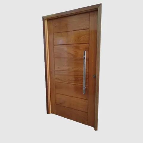 Kit de Porta Pivotante de Madeira Maciça Angelim 214x118 C/puxador e Fechadura