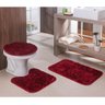 Kit Jogo de Banheiro 3 Peças Vermelho Shaggy Ornare Sultan - 3