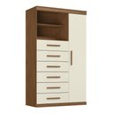 Ver imagem 1 de Cômoda Multiuso 1 Porta 6 Gavetas Maraba 1.6 Jatoba Areia Santos Andirá