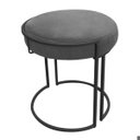 Ver imagem 4 de Kit 2 Puff Love Suede Base Preto D’Rossi - Grafite
