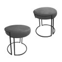 Ver imagem 1 de Kit 2 Puff Love Suede Base Preto D’Rossi - Grafite
