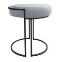 Ver imagem 2 de Kit 2 Puff Love Suede Base Preto D’Rossi - Cinza