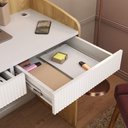 Ver imagem 4 de Mesa Escrivaninha 2 Gavetas 91 cm Olmo Branco Artany