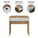 Ver imagem 3 de Mesa Escrivaninha 2 Gavetas 91 cm Olmo Branco Artany