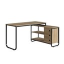 Ver imagem 2 de Mesa Escrivaninha de Canto Estilo Industrial Bege/Oak/Preto