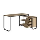 Ver imagem 4 de Mesa Escrivaninha de Canto Estilo Industrial Bege/Oak/Preto