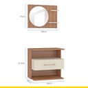 Ver imagem 3 de Armário Gabinete com Espelheira para Banheiro 60 Cm Florença 1 Gaveta Mdp Marrom Bege Clicklar