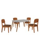 Ver imagem 2 de Mesa de Jantar Copper 120cm Tampo Canto Copo Mdf Vidro com 4 Cadeiras Copper Moderna Mobília