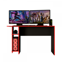 Ver imagem 2 de Mesa Gamer Vênus 2 Prateleiras Preto Fosco/Vermelho - Panorama Móveis