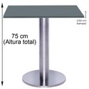 Ver imagem 5 de Mesa Beta Big Inox 75 Cm (alt) Disco Redondo Tampo Mdp Quadrado 80 Cm (larg) X 2,50 Cm (alt) Grafito
