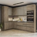 Ver imagem 1 de Cozinha Completa Planejada de Canto 1,69x2,88mt 10 Peças Linha Maxxi Cj14-120 Kappesberg - Nogal