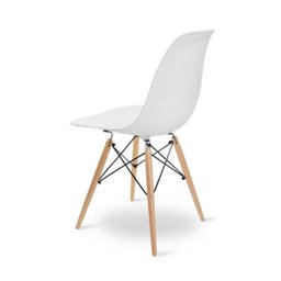 Kit Mesa para Computador Escrivaninha Porto Natura 90cm e Cadeira Eiffel Charles Eames Branco - 6