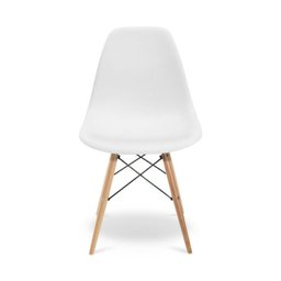 Kit Mesa para Computador Escrivaninha Porto Natura 90cm e Cadeira Eiffel Charles Eames Branco - 4