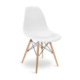 Kit Mesa para Computador Escrivaninha Porto Natura 90cm e Cadeira Eiffel Charles Eames Branco - 3
