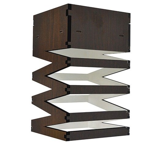 Lustre Pêndulo de Teto Caixa Retangular MDF Laminado Tabaco D'Rossi