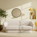 Ver imagem 2 de Sofá Orgânico 03 Lugares 180cm Liz Bouclé Off White - Nexta Casa