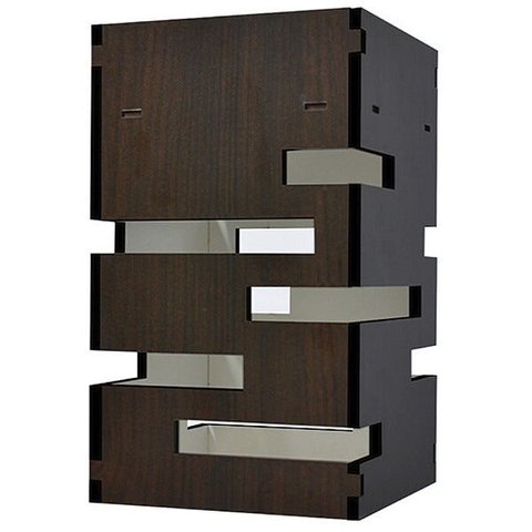 Lustre Pêndulo de Teto em MDF Laminado Tabaco Vazado D'Rossi