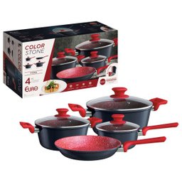 Jogo de Panelas Anti Aderente Ceramico Colorstone 4pçs Titânio Premium - 2 Jogo de Panelas Anti Aderente Ceramico Colorstone 4pçs Titânio Premium - 2