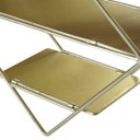 Ver imagem 2 de Estante Decorativa Geométrica Metálica com Suportes de Madeira Dourado 30X30X10 cm D'Rossi