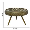 Ver imagem 3 de Centro de Mesa Decorativo Dourado Antigo em Metal 33,5 X 33,5 X 20,5 Cm