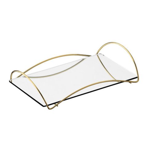 Bandeja Multiuso Hara Bia 16,5 X 26,5 Cm Cor:dourada