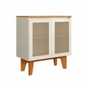 Ver imagem 2 de Aparador Balcão Buffet Topázio 2 Portas com Tela Indiana Yescasa Amadeirado/Marrom/Off White