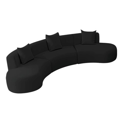 Kit Sofá Modular 4 Lugares Moderno Curvo Orgânico Duna Bouclé