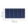 Painel Estofado 90 cm para Cama Box Casal Poliana - House:Azul - 2