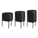 Ver imagem 1 de Kit 03 Cachepot Preto com Suporte Metálico D'rossi