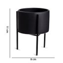 Ver imagem 5 de Kit 03 Cachepot Preto com Suporte Metálico D'rossi