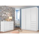 Ver imagem 2 de Jogo de Quarto Infantil Guarda Roupa 2 Portas e Cômoda 4 Gavetas Lua P04 Branco - Mpozenato