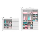 Ver imagem 4 de Jogo de Quarto Infantil Guarda Roupa 2 Portas e Cômoda 4 Gavetas Lua P04 Branco - Mpozenato
