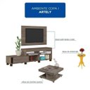 Ver imagem 2 de Sala de Estar Completa com Rack, Painel, Mesa de Centro e Mesa Lateral